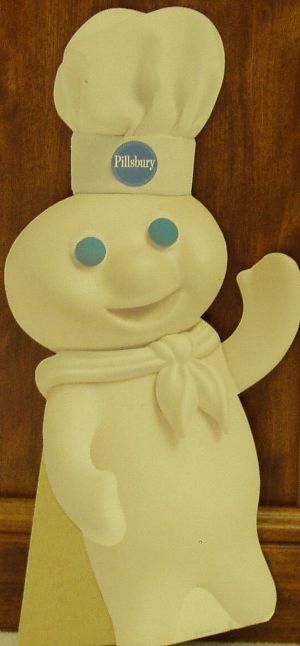 Pillsbury Dough Boy Stand-up Advertising piece with back.