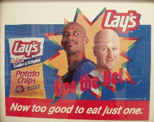Lay's Potato Chips Advertising with Kareem-Abdul Jabbar and Larry Bird.