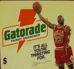 Michael Jordan 1992 Gatorade Thirst Quencher Window Cling Decal
