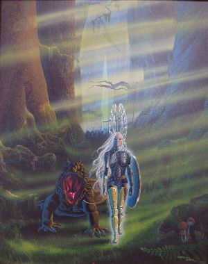 Original Cover Art to Memories and Visions : Women's Fantasy & Science Fiction