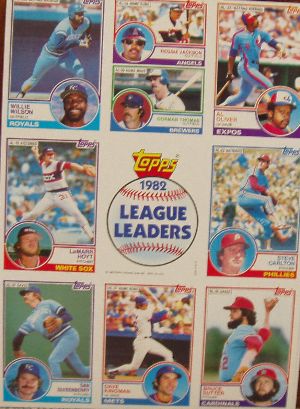 1983 Topps Cards of the 1982 Major League Leaders