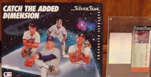 SilverStar Baseball Hologram of Cal Ripkin Jr. with SilverStar authentic ticket of Cal Ripkin Jr. and Advertising Piece with Cal Ripkin Jr., Nolan Ryan, Dave Justice and Ricky Henderson.