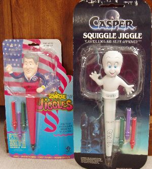 Squiggle Jiggle Pens of Bill Clinton and Casper the Ghost