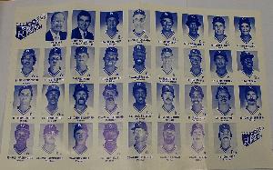 1982 Kansas City Royals Roster with ticket information on the reverse side