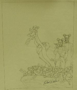 Original black and white artwork to the back cover of MAD #332, December 1994