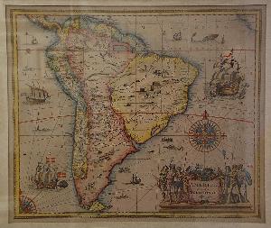Reproduction of a map of South America from 1629.