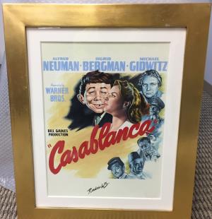 Original parody painting to the Casablanca movie poster without Humphrey Bogart