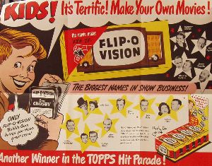 Flip-O Vision Advertising Piece from Topps Chewing Gum, circa 1948.