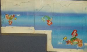 Original artwork to the sticker box of Ariel from the Little Mermaid.
