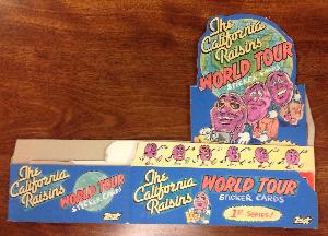 Original Art to the 1988 1st series box of The California Raisins World Tour Sticker Cards