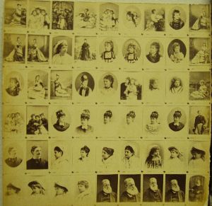 Uncut sheet of 54 photos. Circa 1888.