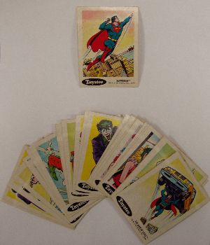 A complete set of DC Comics stickers put out by Taystee, 1978.