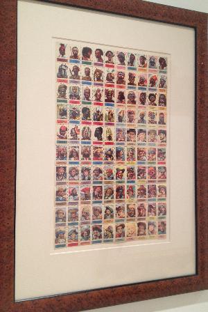 1949 Topps X Ray Round Up Uncut Sheet of Stamps ( Extremely Unique )