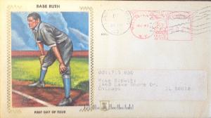 Babe Ruth Historic Limited Editions Z Silk Cachet First-Day Cover