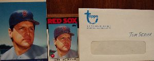 1986 Topps Traded Original Artwork of Tom Seaver of the Boston Red Sox.
