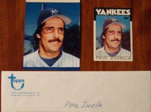 1986 Topps Traded Original Artwork of Paul Zuvella of the New York Yankees.