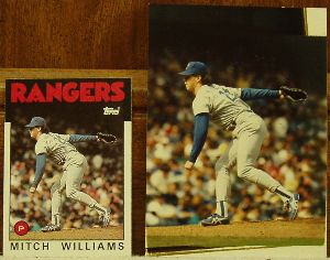 1986 Topps Traded Original Artwork of Mitch William of the Texas Rangers.
