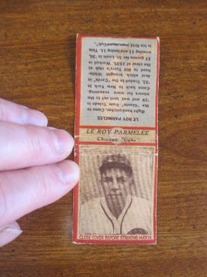 1935-36 Diamond Matchbook Cover of LeRoy Parmelee Chicago Cubs