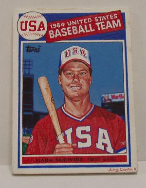 Painting of the Mark McGwire Rookie card by Larry Eisenstein, 1988