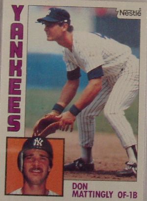 1984 Nestle's Don Mattingly Rookie Card, New York Yankees.