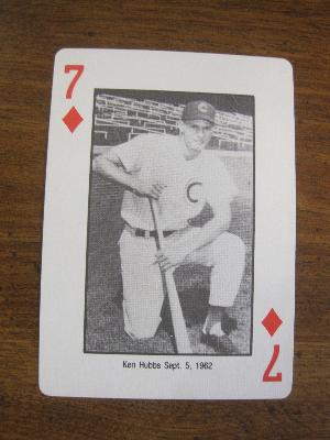 Ken Hubbs 1985 Chicago Cubs Playing Card 7 of Diamonds