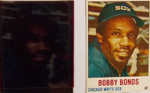 1978 Hostess Baseball Card Transparency of Bobby Bonds, Chicago White Sox.