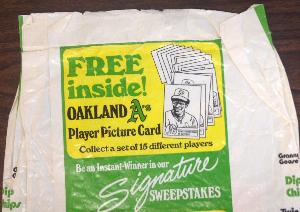 1982 Granny Goose Oakland A's Potato Chip Bag with Ricky Henderson