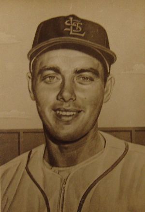 1953 Topps Black and White Photograph used to make card No. 218, Les Fusselman, St. Louis Cardinals.