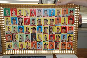 1958 Topps Baseball Partial Uncut Sheet with 55 cards.