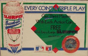 1986 Major League Baseball Slurpee Advertising Display with Giant 3-D Coin of George Brett