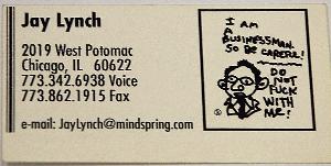 Jay Lynch's old business card