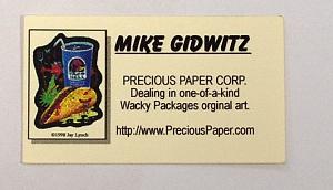 Mike Gidwitz Wacky Packages Business Card by Jay Lynch